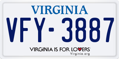 VA license plate VFY3887