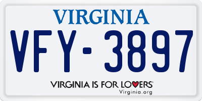 VA license plate VFY3897
