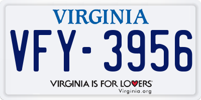 VA license plate VFY3956