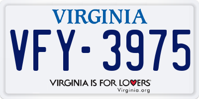 VA license plate VFY3975