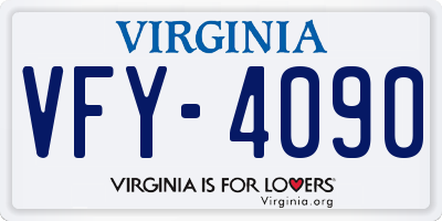 VA license plate VFY4090