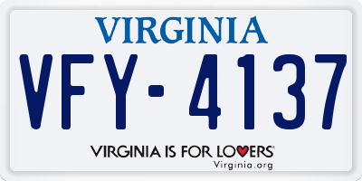 VA license plate VFY4137