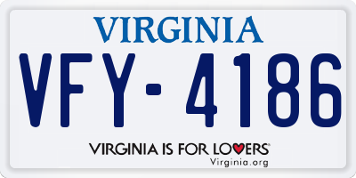 VA license plate VFY4186