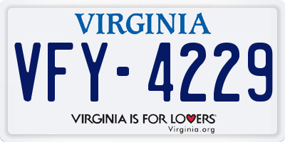 VA license plate VFY4229