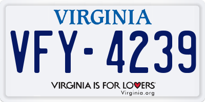 VA license plate VFY4239