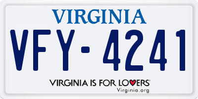 VA license plate VFY4241