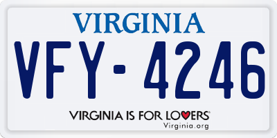 VA license plate VFY4246