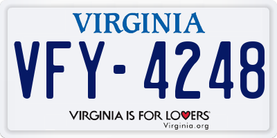 VA license plate VFY4248