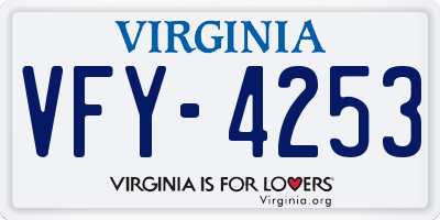 VA license plate VFY4253