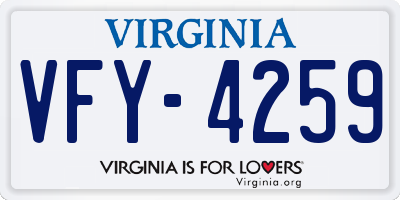 VA license plate VFY4259