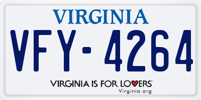 VA license plate VFY4264