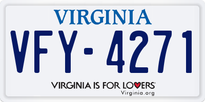 VA license plate VFY4271