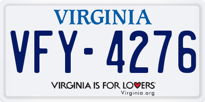 VA license plate VFY4276