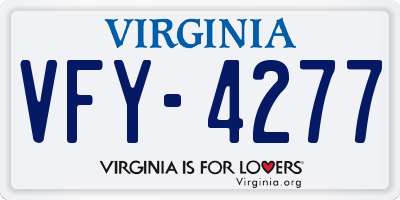 VA license plate VFY4277