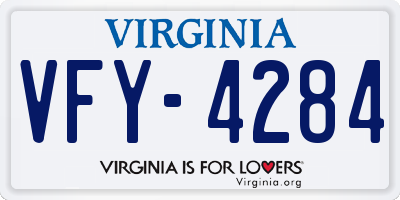 VA license plate VFY4284