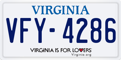 VA license plate VFY4286