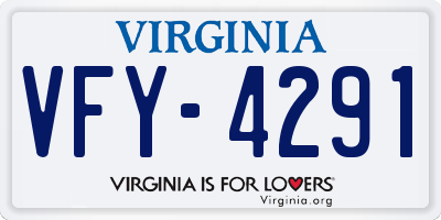 VA license plate VFY4291