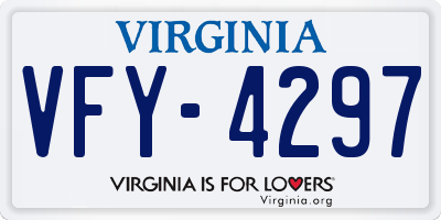 VA license plate VFY4297