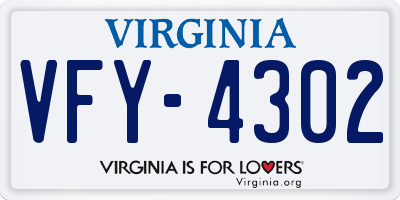 VA license plate VFY4302