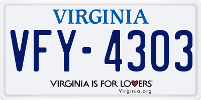 VA license plate VFY4303