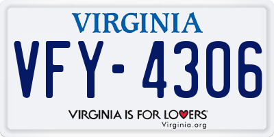 VA license plate VFY4306
