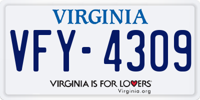 VA license plate VFY4309