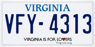 VA license plate VFY4313