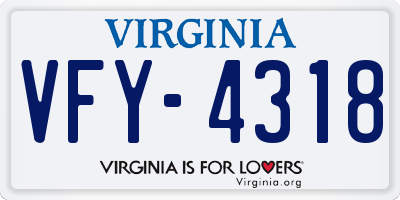 VA license plate VFY4318
