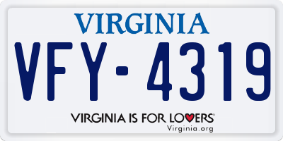 VA license plate VFY4319