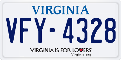 VA license plate VFY4328