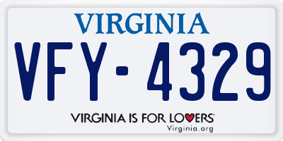 VA license plate VFY4329