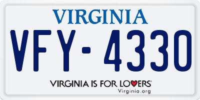 VA license plate VFY4330
