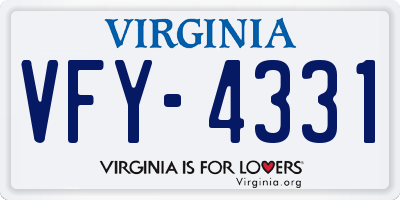 VA license plate VFY4331