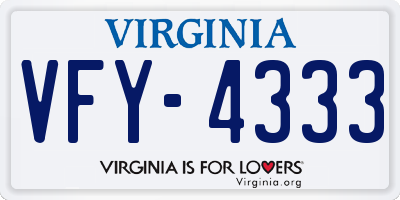 VA license plate VFY4333
