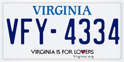 VA license plate VFY4334