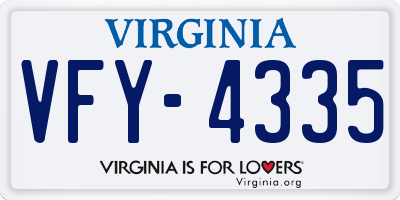 VA license plate VFY4335