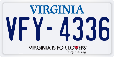 VA license plate VFY4336