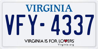 VA license plate VFY4337