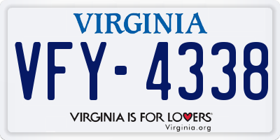 VA license plate VFY4338
