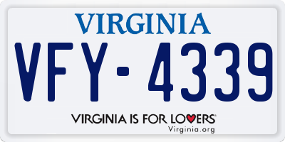 VA license plate VFY4339
