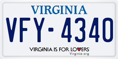 VA license plate VFY4340