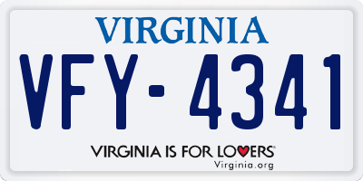 VA license plate VFY4341