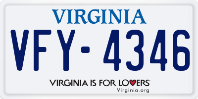 VA license plate VFY4346