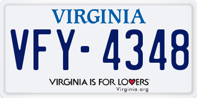 VA license plate VFY4348
