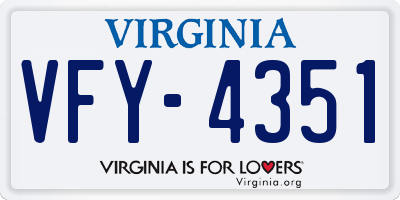 VA license plate VFY4351