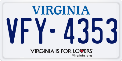 VA license plate VFY4353
