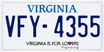 VA license plate VFY4355