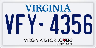 VA license plate VFY4356