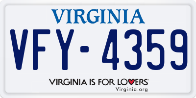 VA license plate VFY4359