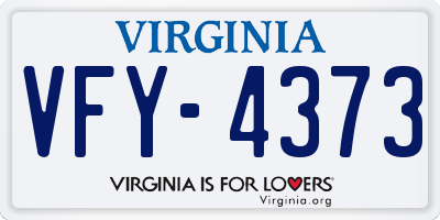 VA license plate VFY4373